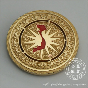 Round Gold Badge, Coin Housing Decoration (GZHY-DH-082)